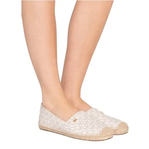 Michael Kors Damen-Slipper cremefarben Logo Espidrille Größe 10 neu - Bild 1 von 9