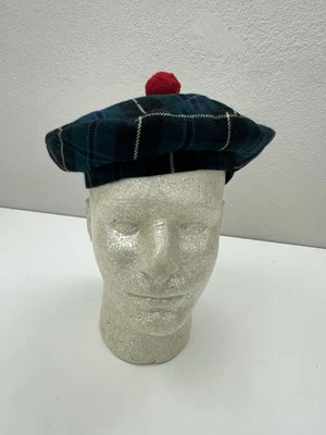 The London Sombrero y Gorra Montreal Boina Sombrero Escocés Verde Gorra a Cuadros De Colección Foto 1 de 4