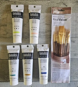 Liquitex acrilico pesante - set pennelli turchese cobalto blu Indanthree e Princeton - Foto 1 di 1