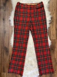 Rough Rider California Vtg 70's Red Green Plaid Pants 34 x 31 Disco Golf Caddy - Picture 1 of 15