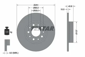 2x Disco de freno macizo 92244303 TEXTAR para FIAT 500L TIPO Sedán - Imagen 1 de 1