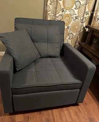 Sofa Bed Chair 3-in-1 Convertible Chair BedLounger Sleeper Chair Single Recline - Image 1 of 3