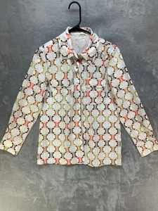 Camisa reportera de seda con estampado de logotipo triunfo multicolor CELINE NUEVA CON ETIQUETAS - Imagen 1 de 7