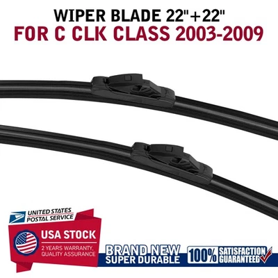 22"+22" Front Windshield Wiper Blades  FOR Mercedes-Benz C230 2004-2007 - Image 1 of 4