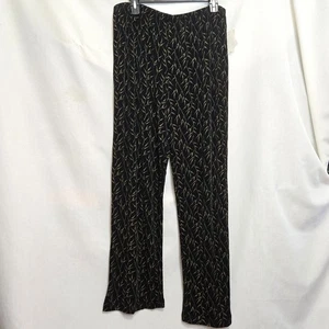 Coldwater Creek schwarz/hellbraun Bambus Druck Pull-on Strick Reise Hose. Gr. XL (18) - Bild 1 von 2