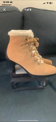 Botas al tobillo de cuero impermeables con cordones para mujer de colección talla 8 Foto 1 de 4