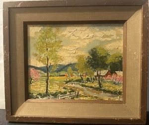 “GALET” 20th Century French Countryside Landscape Painting Signed - Picture 1 of 20