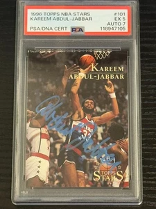 1996 Topps NBA Stars Autograph Kareem Abdul-Jabbar PSA 5 / AUTO 7 - Picture 1 of 2