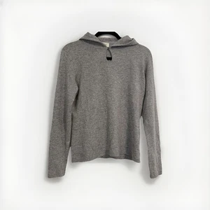 🧥 Neiman Marcus grauer Kaschmir Hoodie Pullover - Schlüsselloch Knopfleiste - Gr. S - Bild 1 von 11