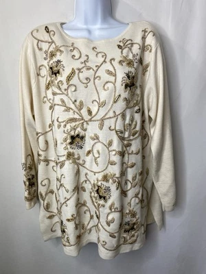 Suéter Vintage Lane Bryant Mujer Talla 14/16 Cottagecore Anfitriona Bordado Foto 1 de 4