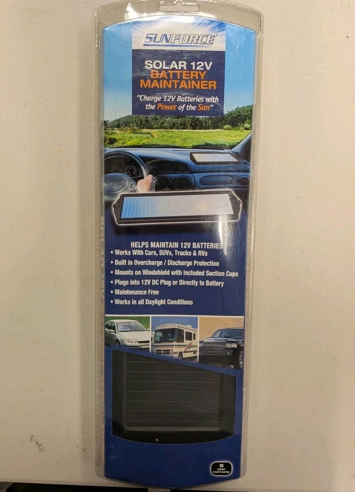 Solar Powered Car Auto Boat Motorcycle 12v Battery Maintainer Trickle Charger