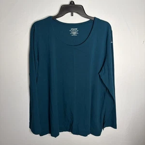 NWOT Chico’s The Ultimate Tee Women's 3 (XL) Teal Long Sleeve Tee - Picture 1 of 8