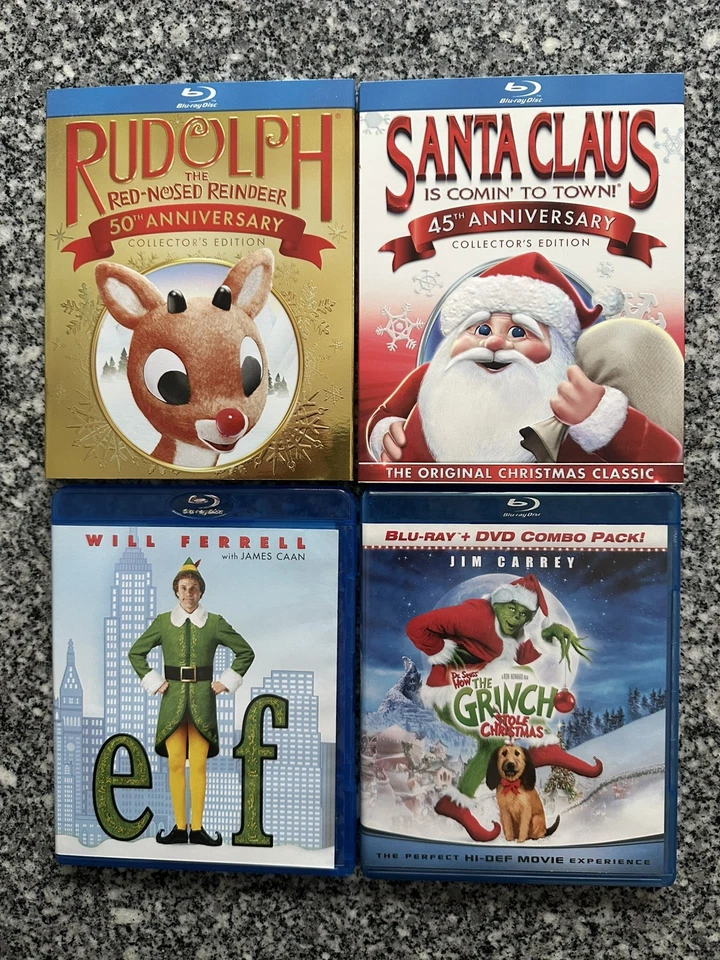 Christmas Blu Rays - Rudolph, Santa Claus, The Grinch, and Elf - Image 1 of 4