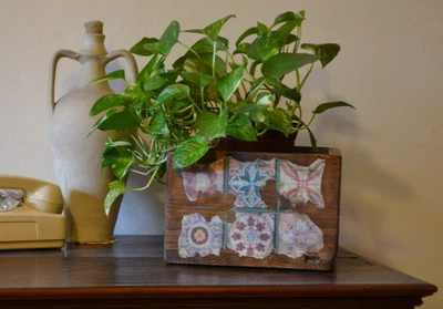 Cassa Contenitore Fioriera in Legno stile Antico Scatola Vintage Porta Piante - Immagine 1 di 4