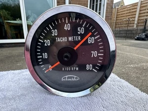 SCHNEIDER REV COUNTER TACHOMETER 8000 RPM REAR CASING DIAMETER 80MM VGC - Picture 1 of 7