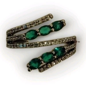 Sz 11 Bomb Party Ring LC Green Emerald Fashion Cocktail Beautiful Piece New - Picture 1 of 6
