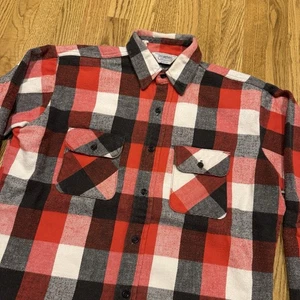 Vintage Five Brother Flannel Shirt Men’s Large Plaid Check Workwear USA Vtg - Picture 1 of 7