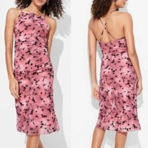 Wild Fable XS Crisscross Back Flocked Mesh Midi Slip Dress Y2K Coquette Formal - Bild 1 von 9