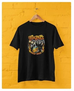 Aerosmith 70s Tour Vtg Black Tshirt Unisex Size Best Gift Birthday - Picture 1 of 3