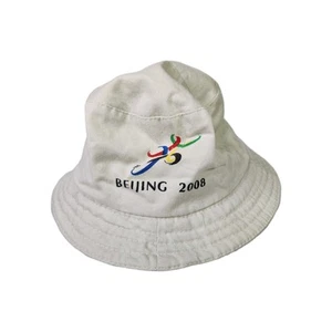 Sombrero de cubo vintage de los Juegos Olímpicos de Beijing 2008 para hombre blanco unisex recuerdos OSFM raro - Imagen 1 de 8