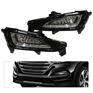 2Pcs Front LED DRL Fog Light Lamp Left & Right For Hyundai Tucson 2015 2016 2017 - Picture 1 of 8