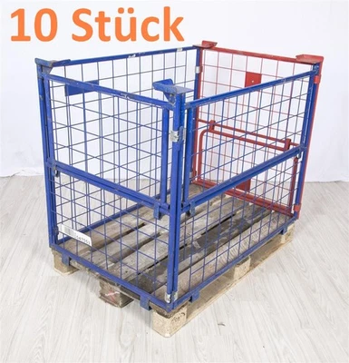 10x Gitterbox Gitterkiste Lagerbox Aufsatzrahmen Europaletten-Aufsatz Stapelbar - Bild 1 von 4