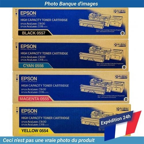 C13S050557 Epson 0554-0557 Toner CMYK High Yield Pack of 4 - Photo 1/1