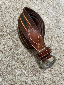 Franco Perrelli Croquet Men’s Belt Fabric and Genuine Leather made in Italy - Picture 1 of 5