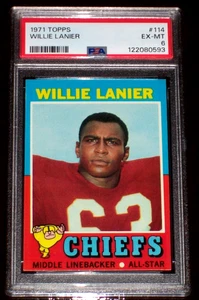 Willie Lanier 1971 novato (All-Star) #114 Topps PSA 6 Kansas City Chiefs - Imagen 1 de 3