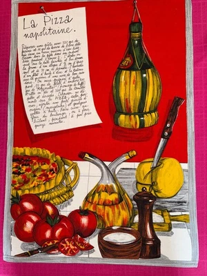 Torchon ancien 1970  Vony recette Pizza napolitaine - Photo 1/4