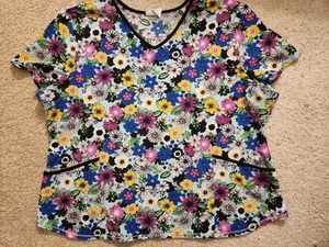 Scrubstar Scrub Star Women's 3X Bright Flower Floral 2 Pocket Top xxxl - Picture 1 of 3