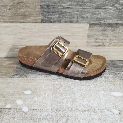 Sandalias Birkenstock Sydney Cojín Deslizable Talla 5 Estrechas Graciosas Taupe Birko Flor Foto 1 de 4