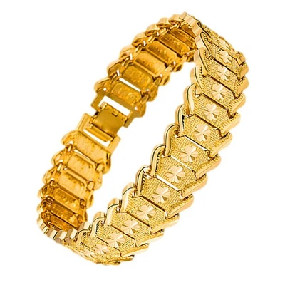  Männer Armband Breite Stil Blumenmuster Handkette Handschmuck Kettenglied - Bild 1 von 4