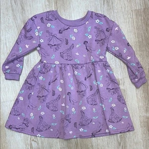 Disney Princess Purple Cinderella Belle Jasmine Print Sweatshirt Dress - Picture 1 of 5