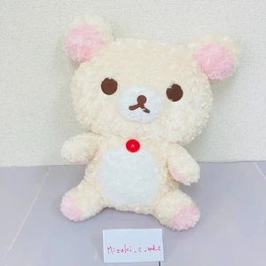 San-X Rilakkuma Korilakkuma Plush Soft Stuffed Toy White Bear Rose Boa X L Rare - Picture 1 of 24