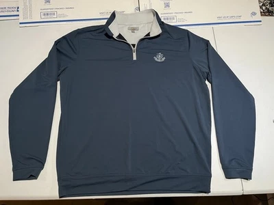 Peter Millar Wicking 1/4 Quarter Zip Long Sleeve Pullover Mens Large Navy Blue - Image 1 of 4