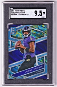 2024 Panini Spectra Lamar Jackson 1/8 Neon Splatter Prizm #15 SGC 9.5 - Picture 1 of 2