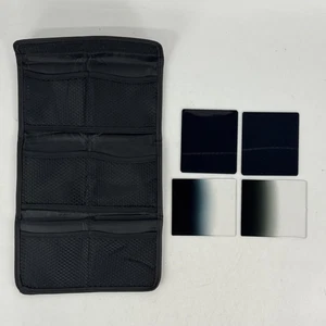 Black Nylon Camera Filter Wallet Case W/ 4 Filters Measuring 3.25 x 3.75 Inches - Picture 1 of 5