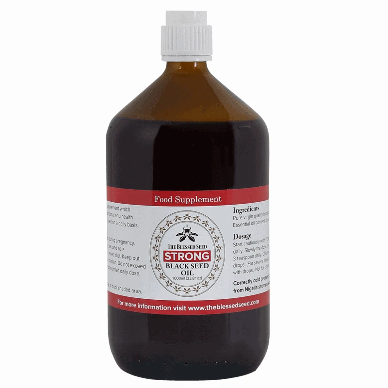 Aceite de semilla negro fuerte 1000 ml por "TheBlesseedseed" aceite de Kalonji puro prensado en frío - Imagen 1 de 1