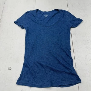 J. Crew Blue Vintage Cotton Short Sleeve Casual Crew Neck Shirt Women's Size XXS - Picture 1 of 7