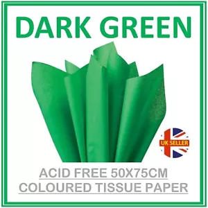 DUNKELGRÜN Stoff Papier Blätter 50 cm x 75 cm - 18 g/m 20"" x 30"" säurefrei - Bild 1 von 2