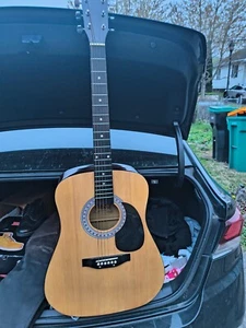 *MINT* Burswood Acoustic 6-String Guitar w/NWT Road Runner Padded Storage Case - Picture 1 of 3