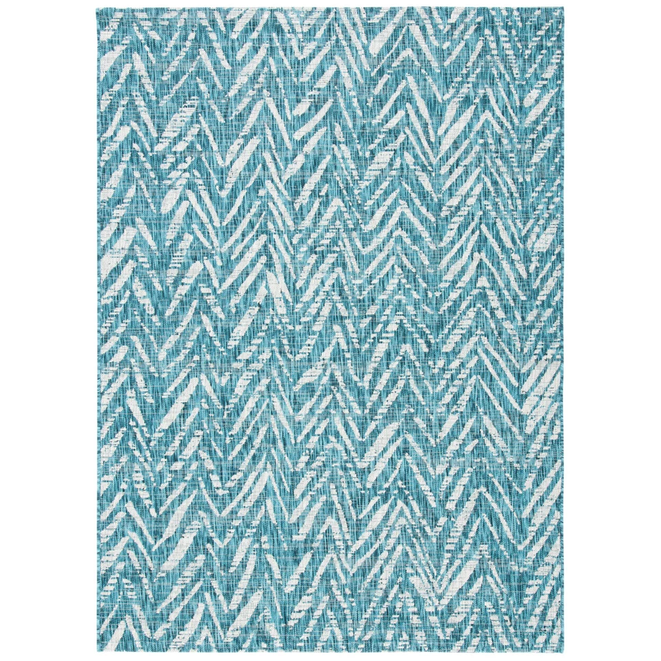 SAFAVIEH Outdoor CY8387-37221 Courtyard  Blue / Grey Rug - Image 1 of 1