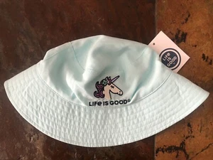 NWT Life Is Good Infant Size 6-12M Blue Bucket Hat Unicorn - Picture 1 of 5