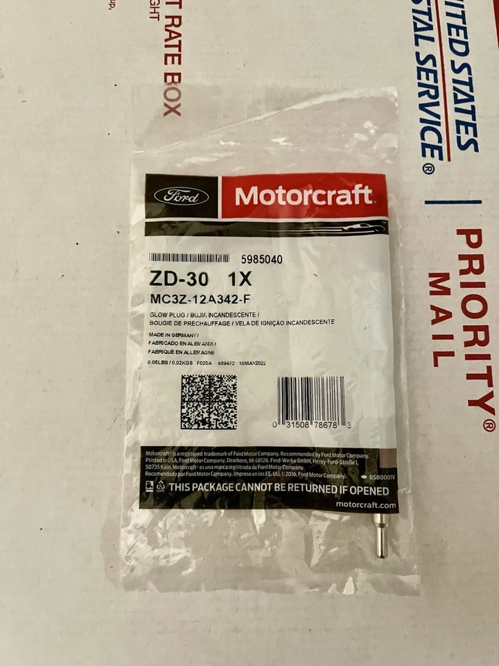 正品原始设备制造商福特 E-350 Super Duty Glow Plug 1994 - 2005 Motorcraft ZD30 1X — 第 1/1 张图片