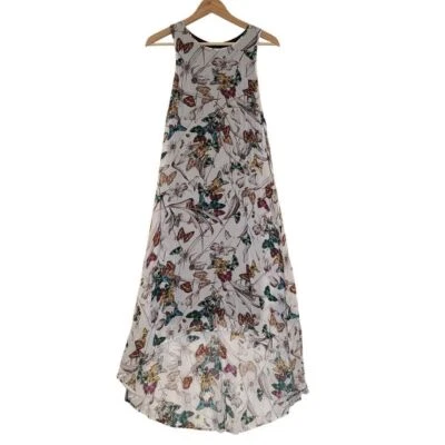 Vestido Karen Kane Para Mujer Mediano Blanco Alto Bajo Maxi Mariposa Hada Capricho Foto 1 de 4