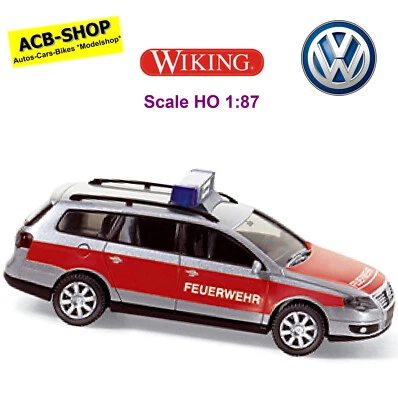 VW Passat Variant B6 Tipo 3C 2005-10 Pompieri Argento 1:87 Wiking 0601 13 - Immagine 1 di 2