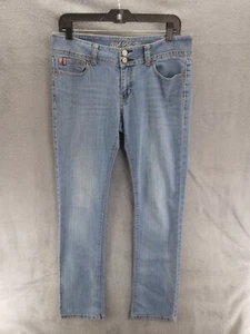 US Polo Assn. Jeans Women Sz 7/8 Blue Light Wash Low Rise Straight Leg Pockets - Picture 1 of 13