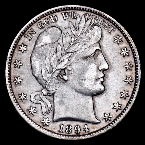 1894-P BARBER HALF DOLLAR ✪ AU ALMOST UNC DETAILS ✪ 50C SILVER COIN ◢TRUSTED◣ Cover
