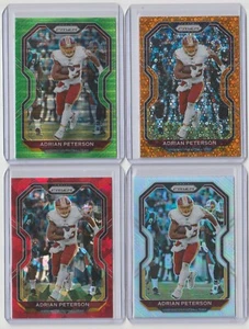 Lotto rifrattori Prizm Adrian Peterson 2020 / argento / ghiaccio rosso / discoteca / pulsar - Foto 1 di 1